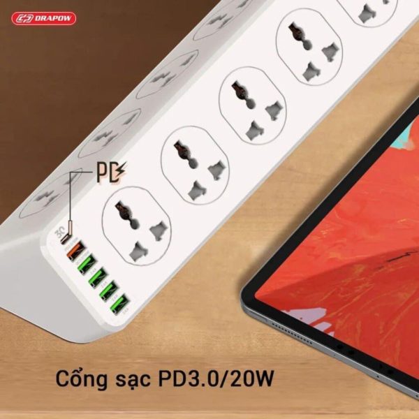 Ổ điện đa năng Drapow SK28 10 cổng 220v