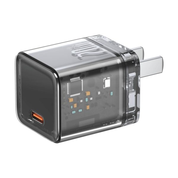 Bộ sạc nhanh Baseus 20W DZ-AS GaN 1C trong suốt kèm cáp