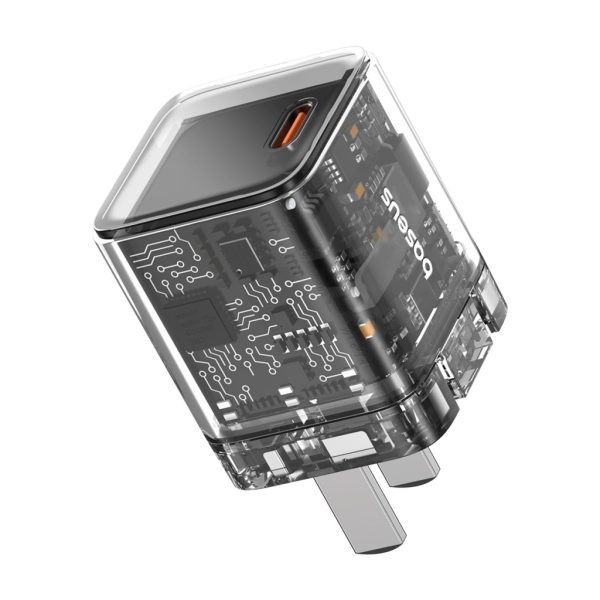 Bộ sạc nhanh Baseus 20W DZ-AS GaN 1C trong suốt kèm cáp