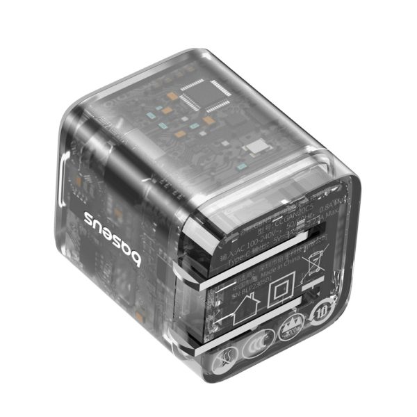 Bộ sạc nhanh Baseus 20W DZ-AS GaN 1C trong suốt kèm cáp