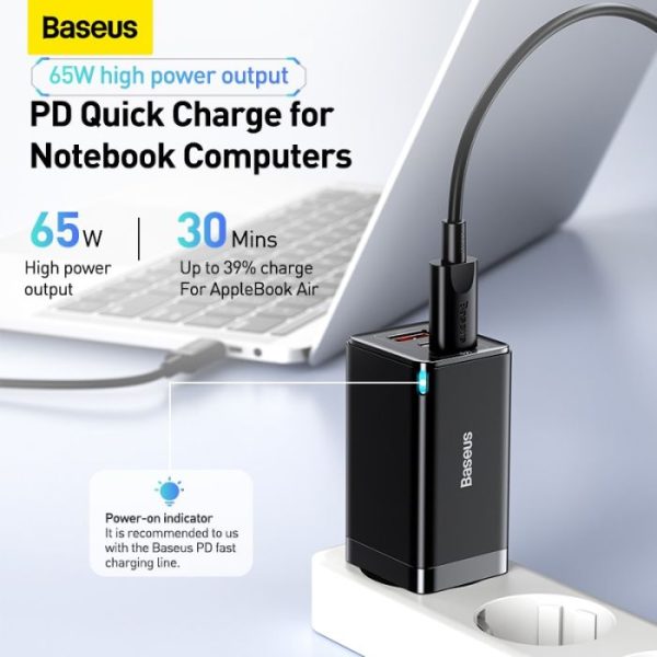 Bộ Sạc Nhanh Baseus 65W Xiaobai GaN5 Pro kèm cáp Bộ Sạc Nhanh Baseus 65W Xiaobai GaN5 Pro kèm cáp