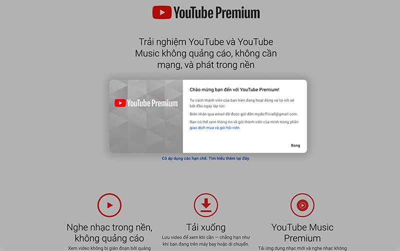 hướng dẫn đăng ký Youtube Premium