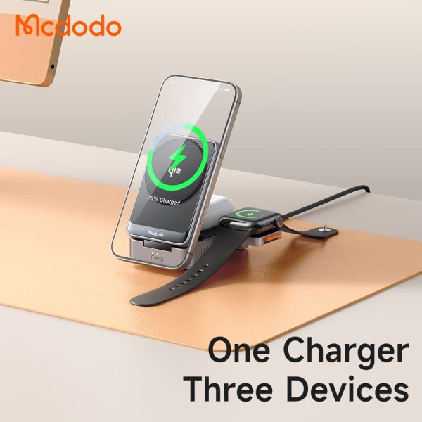 Đế Sạc Đa Năng Mcdodo MagQ Qi2 3-in-1 Foldable Charging Station (Kèm cáp sạc C to C)