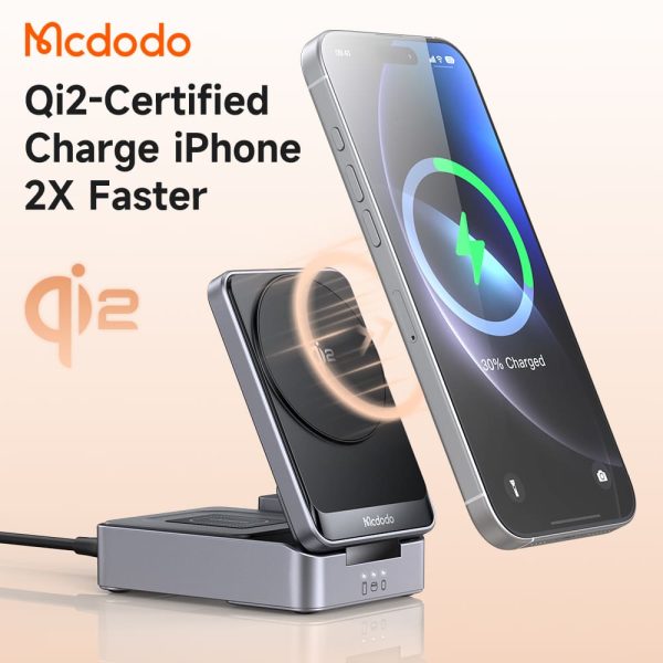 Đế Sạc Đa Năng Mcdodo MagQ Qi2 3-in-1 Foldable Charging Station (Kèm cáp sạc C to C)