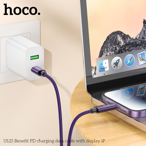 CÁP SẠC NHANH HOCO U125 TYPE C TO IP PD27W DÀI 1,2M