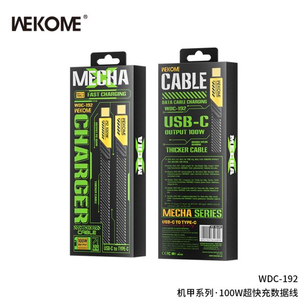 Cáp Sạc Nhanh WEKOME WDC-192 Type-C to Type-C PD 100W