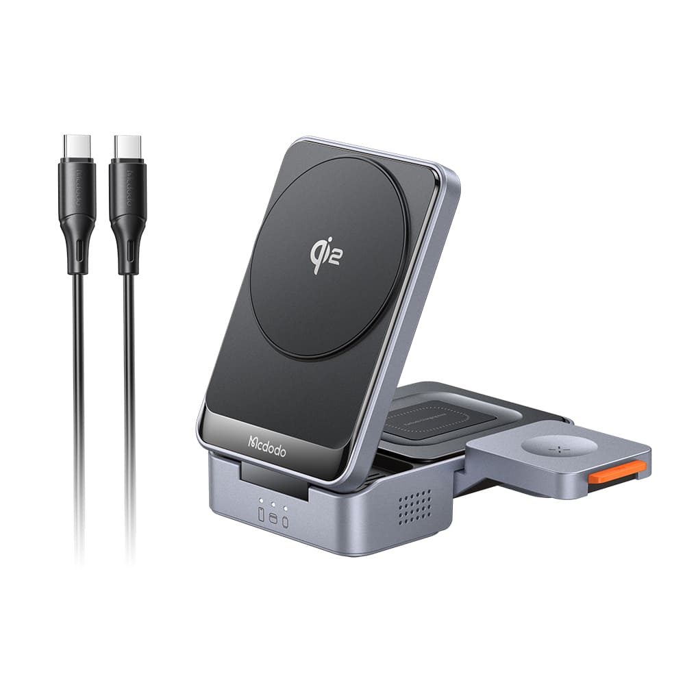 Đế Sạc Đa Năng Mcdodo MagQ Qi2 3-in-1 Foldable Charging Station (Kèm cáp sạc C to C)