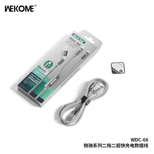 Cáp Sạc Nhanh 4in1 WEKOME WDC-66  65W | Sang Trọng, Tiện Lợi, Đa Thiết Bị