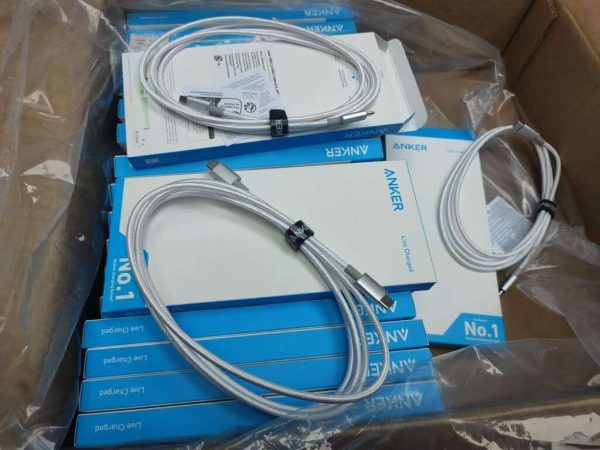 Hộp 2 dây cáp sạc nhanh C to C ANKER 60W B8753 dài 1.8m, 1 hộp /2 chiếc (màu xám)