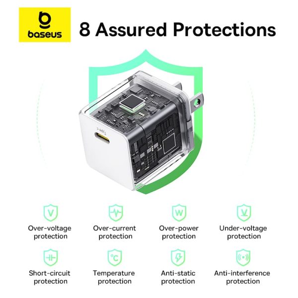 Bộ Sạc Nhanh Baseus Palm Fast Charger 1C 20W/30W (Kèm cáp C to iP 1m)