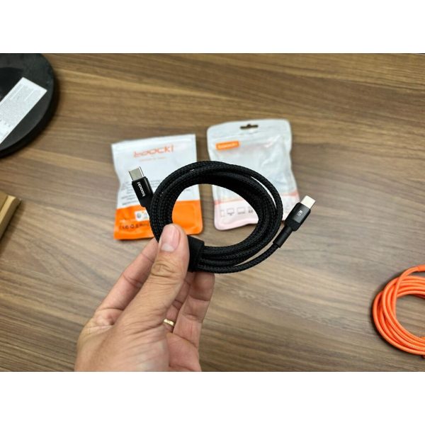 Cáp sạc nhanh C to C dài 2m bọc dù công suất 60w chính hãng Tooki