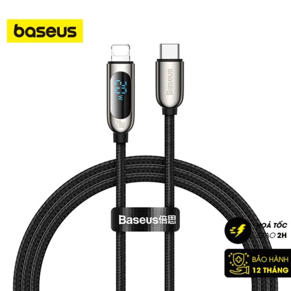 (10 tặng 1) Cáp sạc nhanh tích hợp màn hình LED Baseus Display Fast Charging Data Cable C to IP 20W