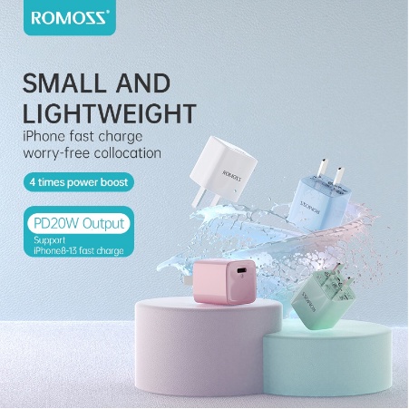 Củ Sạc Nhanh PD 20W Romoss AC20C Chính Hãng - Công Nghệ GaN (giao màu ngẫu nhiên)