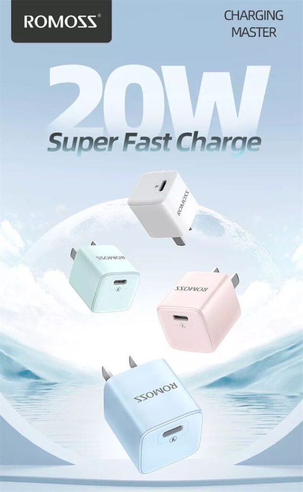Củ Sạc Nhanh PD 20W Romoss AC20C Chính Hãng - Công Nghệ GaN (giao màu ngẫu nhiên)