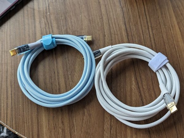 Dây sạc 100W c to c mạ vàng dây dù gia cường lộ mạch trong suốt