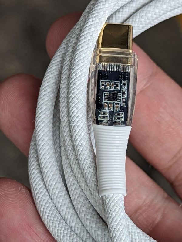 Dây sạc 100W c to c mạ vàng dây dù gia cường lộ mạch trong suốt