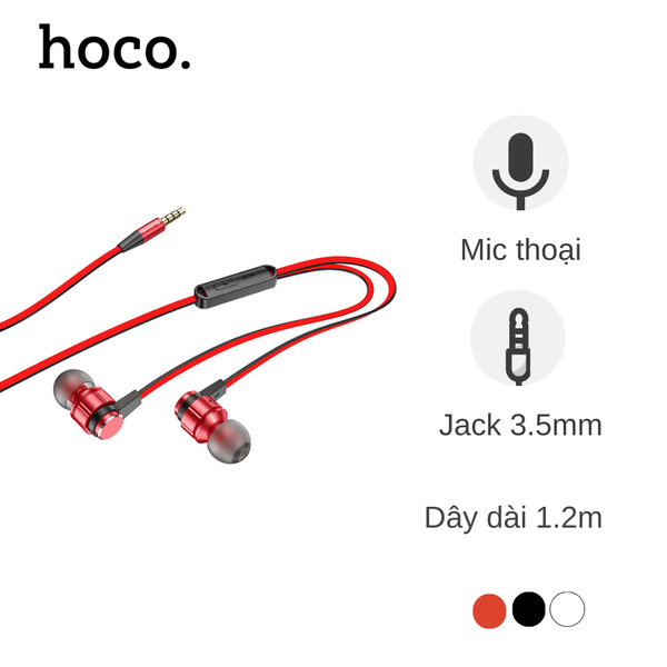 ￼Tai nghe có dây HOCO M85 1.2m 3.5mm điều chỉnh âm lượng kèm micro cho điện thoại