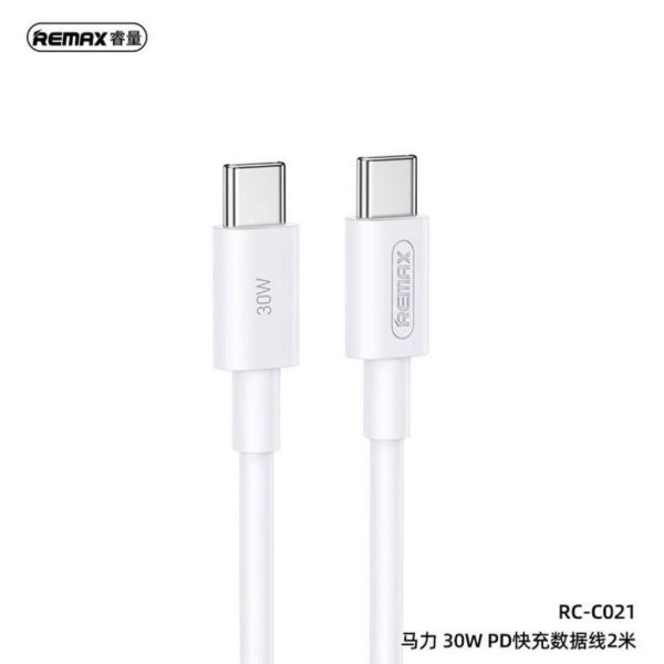Cáp Sạc Nhanh Remax RC-C021 C-C 30W (1M/2M) – Mềm Mại, Mượt Mà