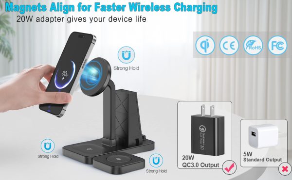 Dock sạc 34in 1 sạc không dây Magsafe cho iphone,android, tai nghe không dây, airpod, apple watch