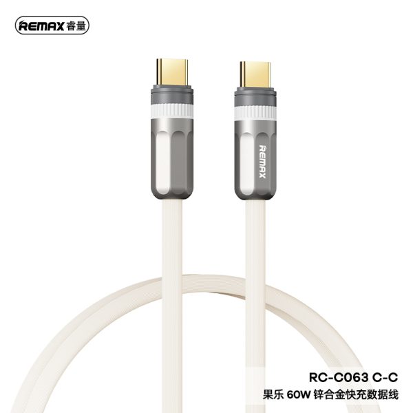 Cáp sạc nhanh REMAX RC-C063 C-C 60W (Type-C To Type-C) Cáp sạc nhanh REMAX RC-C063 C-C 60W (Type-C To Type-C)