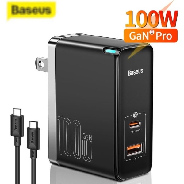 ￼Bo sạc nhanh Baseus GaN5 Pro Fast Charger C+U 100W cao cấp