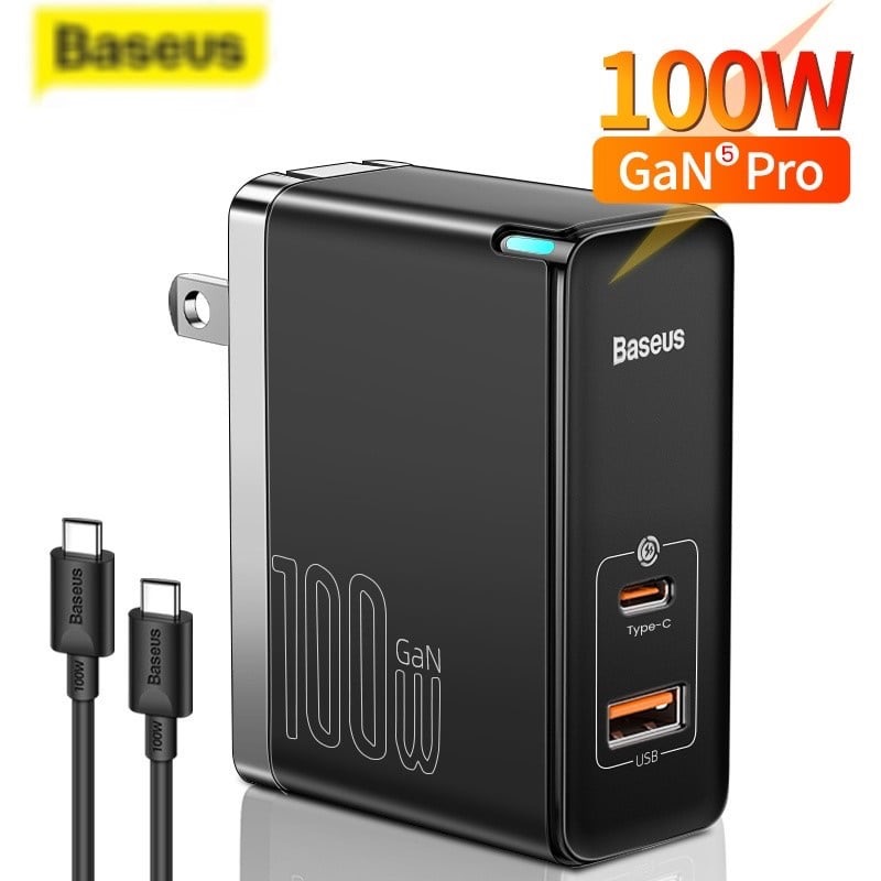 ￼Bo sạc nhanh Baseus GaN5 Pro Fast Charger C+U 100W cao cấp