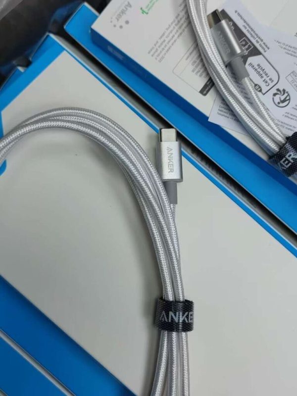 Hộp 2 dây cáp sạc nhanh C to C ANKER 60W B8753 dài 1.8m, 1 hộp /2 chiếc (màu xám)