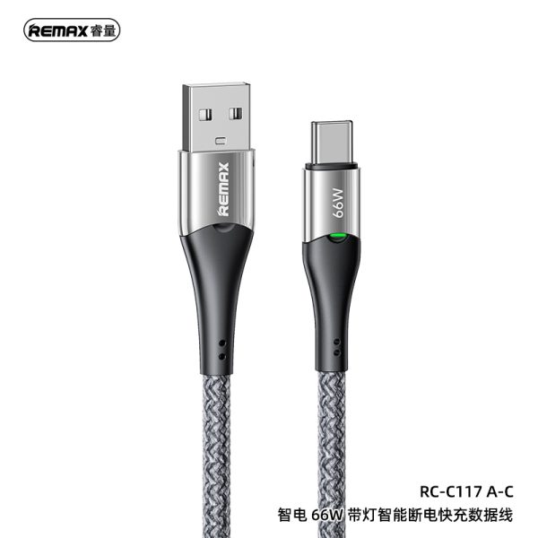 Cáp sạc tự ngắt Type C REMAX RC-C117 A-C 66W