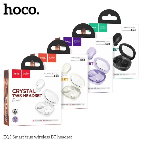 Tai nghe Bluetooth Hoco EQ3 chính hãng Cảm Ứng Âm Thanh Nổi HD Có Mic Và Đèn LED,Tai nghe Bluetooth