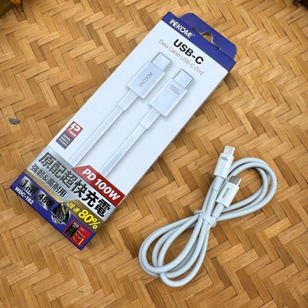 Cáp Sạc Siêu Nhanh WEKOME WDC-182 USB-C to C – PD 100W, Sạc 65% Trong 30 Phút Cáp Sạc Siêu Nhanh WEKOME WDC-182 USB-C to C – PD 100W, Sạc 65% Trong 30 Phút