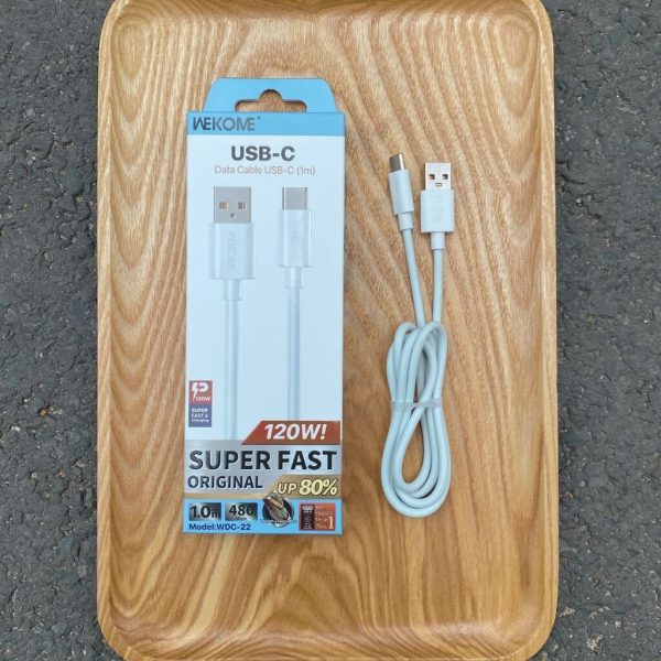 Cáp Sạc Siêu Nhanh WEKOME WDC-22 USB-C 120W – Tương Thích UFCS, Bền Bỉ & Ổn Định