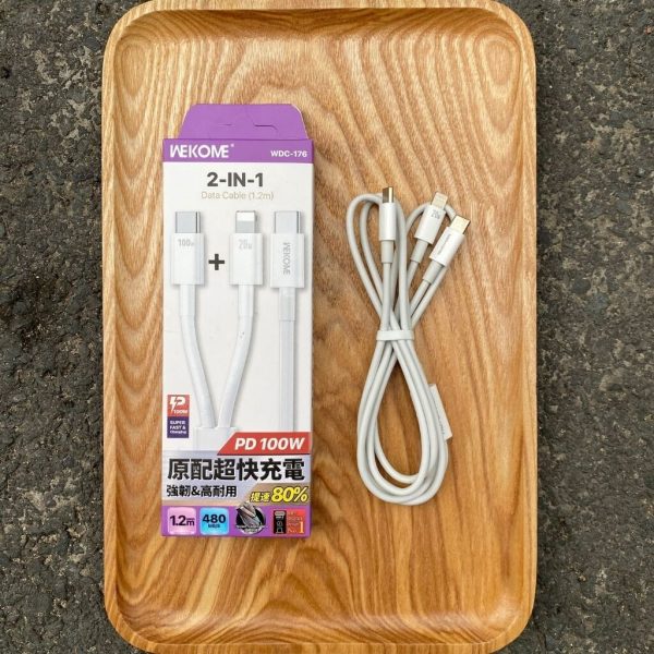 Cáp Sạc Nhanh WEKOME WDC-176 2IN1 PD 100W