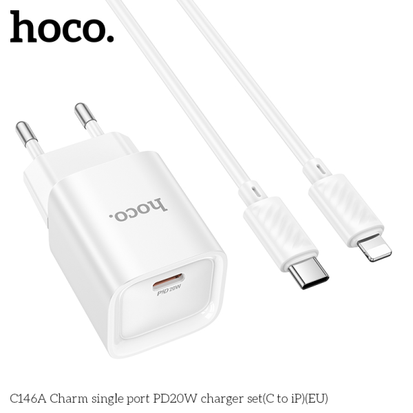 ￼Bộ sạc nhanh 20w pd Hoco dành cho phone x...11 12 13 14 củ sạc công nghệ mới giảm nhiệt độ sạc pd20