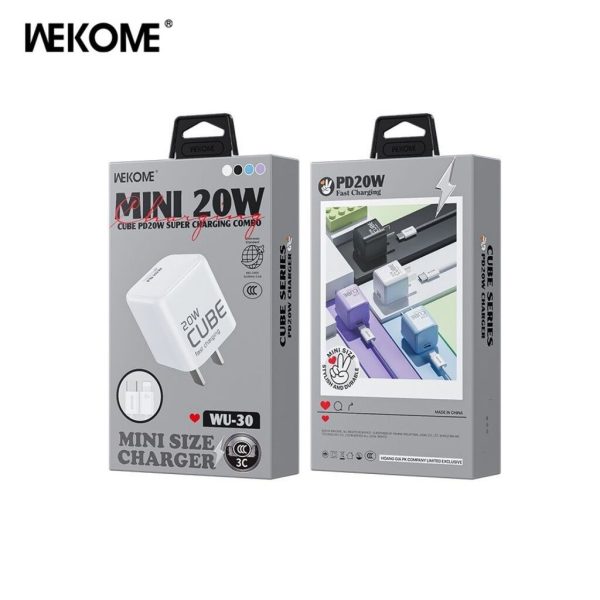 Combo Sạc Nhanh WEKOME WU-30 | PD 20W + Cáp Sạc 27W ( C-L )/65W ( C-C ) - ( Xuất VAT + 8% )
