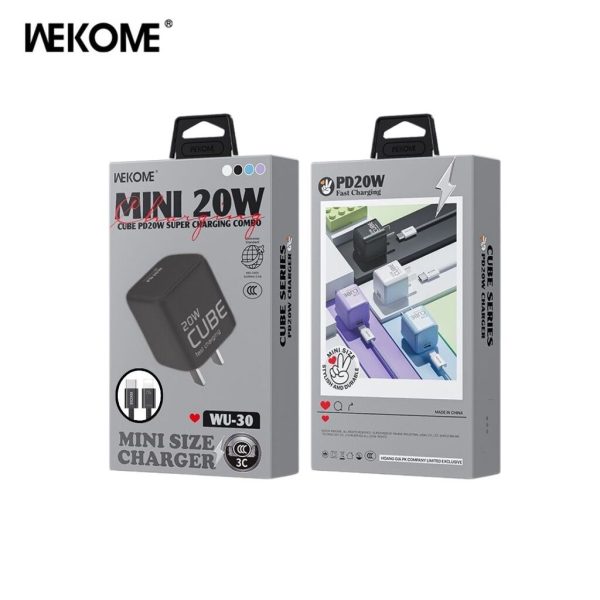 Combo Sạc Nhanh WEKOME WU-30 | PD 20W + Cáp Sạc 27W ( C-L )/65W ( C-C ) - ( Xuất VAT + 8% )