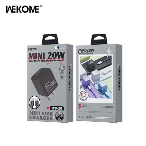Combo Sạc Nhanh WEKOME WU-30 | PD 20W + Cáp Sạc 27W ( C-L )/65W ( C-C ) - ( Xuất VAT + 8% )
