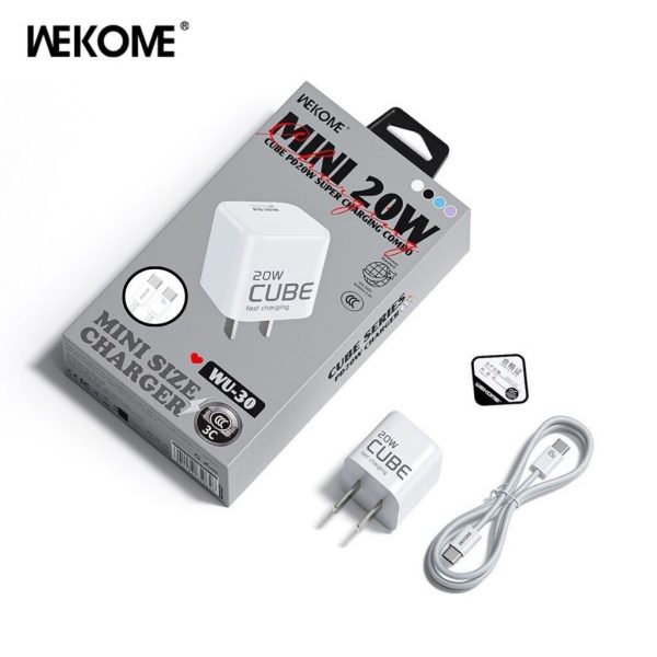 Combo Sạc Nhanh WEKOME WU-30 | PD 20W + Cáp Sạc 27W ( C-L )/65W ( C-C ) - ( Xuất VAT + 8% )