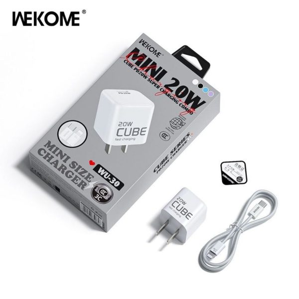 Combo Sạc Nhanh WEKOME WU-30 | PD 20W + Cáp Sạc 27W ( C-L )/65W ( C-C ) - ( Xuất VAT + 8% )