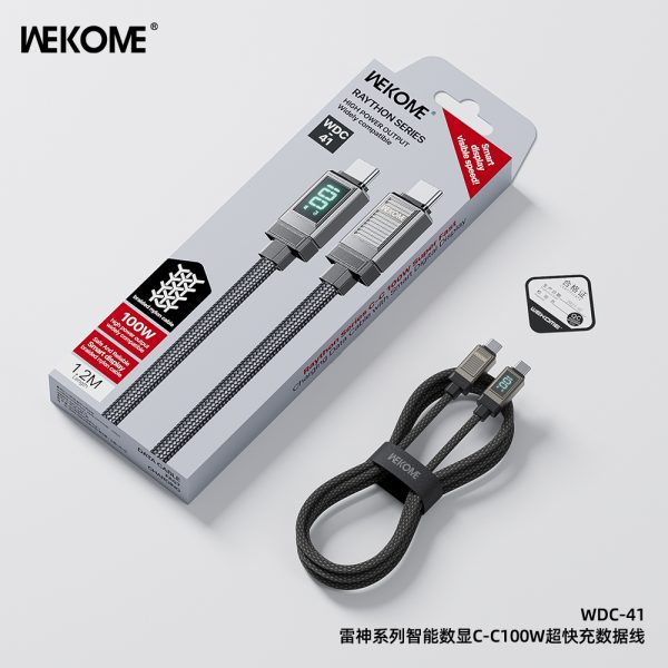 Cáp Sạc Siêu Nhanh WEKOME WDC-41 Type-C to Type-C  100W Có Màn Hình Thông Minh