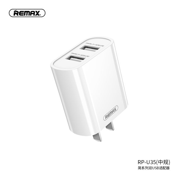 Củ sạc nhanh REMAX RP-U35 2.1A 2 cổng USB Củ sạc nhanh REMAX RP-U35 2.1A 2 cổng USB