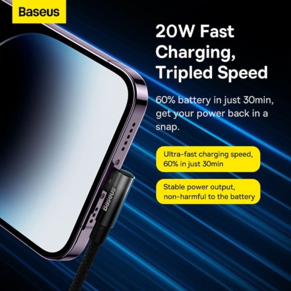 Cáp Sạc Nhanh IPhone 90 Độ Baseus MVP 2 Elbow-shaped Fast Charging Data Cable Type-C to iP 20W