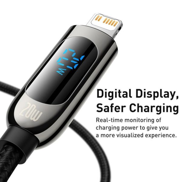 (10 tặng 1) Cáp sạc nhanh tích hợp màn hình LED Baseus Display Fast Charging Data Cable C to IP 20W