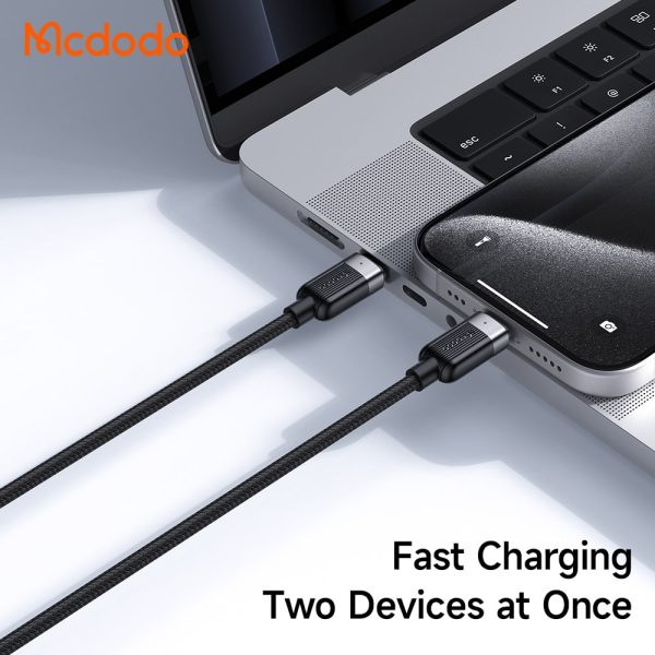 Cáp Sạc Nhanh Đa Năng Mcdodo C to Dual C 100W 2-in-1 Smart Cable