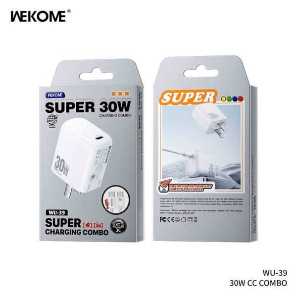 Bộ Sạc Nhanh WEKOME WU-39 PD 30W + Cáp Sạc 27W ( C-L ) / 65W ( C-C ) Bộ Sạc Nhanh WEKOME WU-39 PD 30W + Cáp Sạc 27W ( C-L ) / 65W ( C-C )