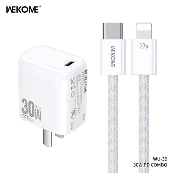 Bộ Sạc Nhanh WEKOME WU-39 PD 30W + Cáp Sạc 27W ( C-L ) / 65W ( C-C ) Bộ Sạc Nhanh WEKOME WU-39 PD 30W + Cáp Sạc 27W ( C-L ) / 65W ( C-C )