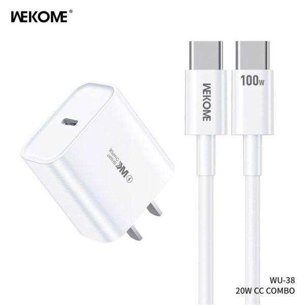 Bộ Sạc Nhanh WEKOME WU-38 PD20W + Cáp Sạc 20W ( C-L )/ 100W ( C-C ) - ( Xuất VAT + 8% ) Bộ Sạc Nhanh WEKOME WU-38 PD20W + Cáp Sạc 20W ( C-L )/ 100W ( C-C ) - ( Xuất VAT + 8% )