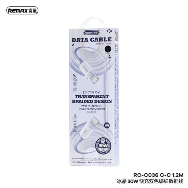 Cáp sạc nhanh Icy Series 30W Dual-color Braided RC-C036 C-C