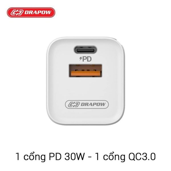 (Sale Mua 10 Tặng 5 Củ XO L7 )Củ Sạc Nhanh 30W 2 Cổng Drapow GA32