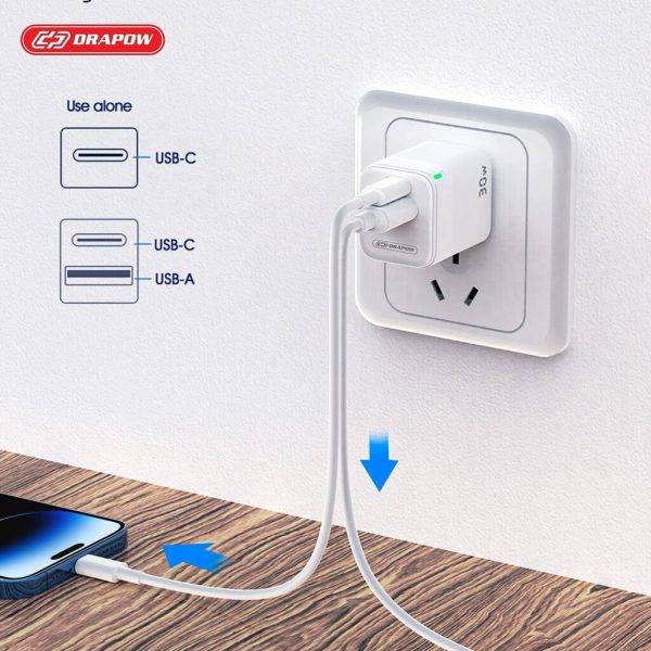 (Sale Mua 10 Tặng 5 Củ XO L7 )Củ Sạc Nhanh 30W 2 Cổng Drapow GA32