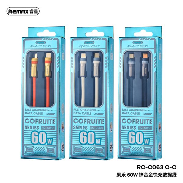 Cáp sạc nhanh REMAX RC-C063 C-C 60W (Type-C To Type-C)